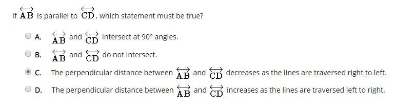 If ab is parallel to cd , which statement must be true?-example-1