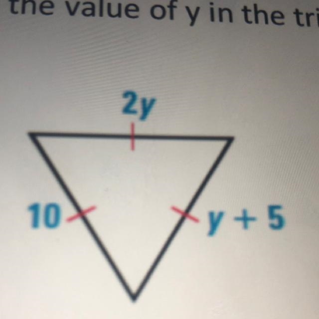 Find the value of y in the triangle-example-1