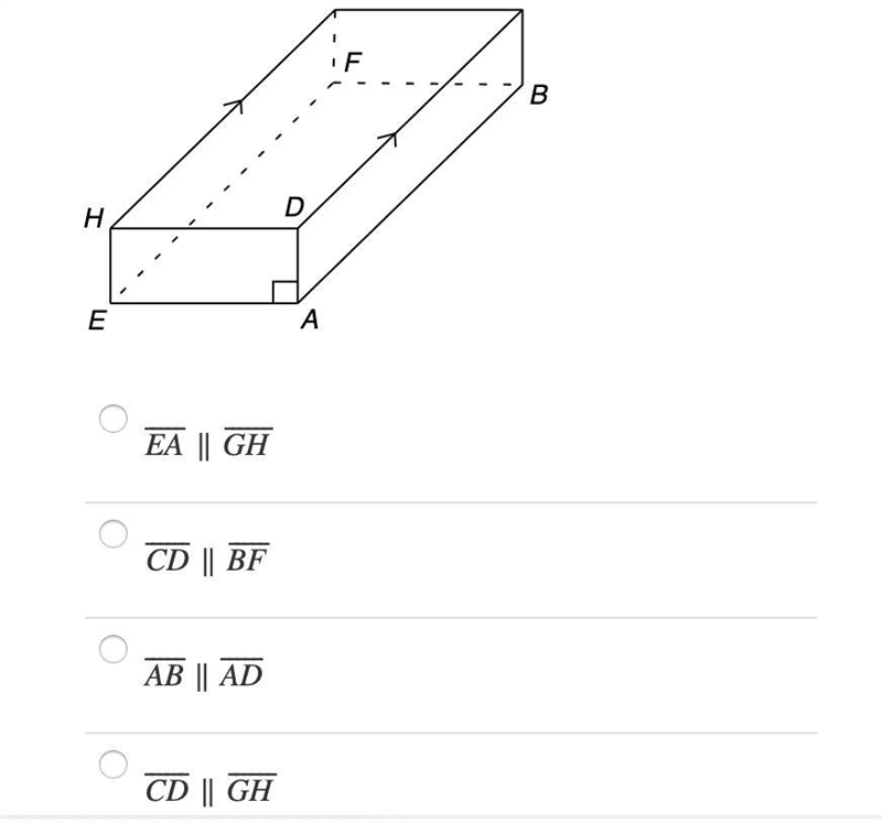 Identify a pair of parallel segments in the diagram. Need Help ASAP!-example-1