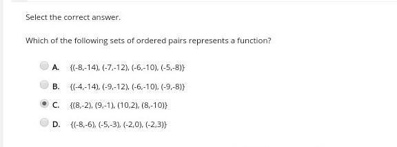 PLEASE HELP Which of the following ordered pairs represents a function?​-example-1