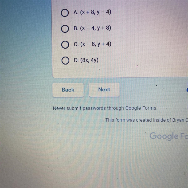 Which of the following is the correct representation for a translation 8 units right-example-1