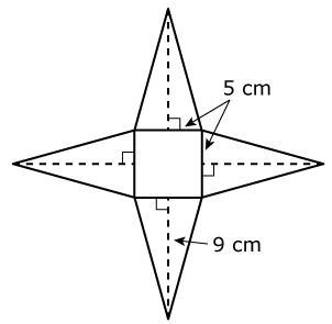 Which of the following best describes the pyramid represented by this net? rectangular-example-1