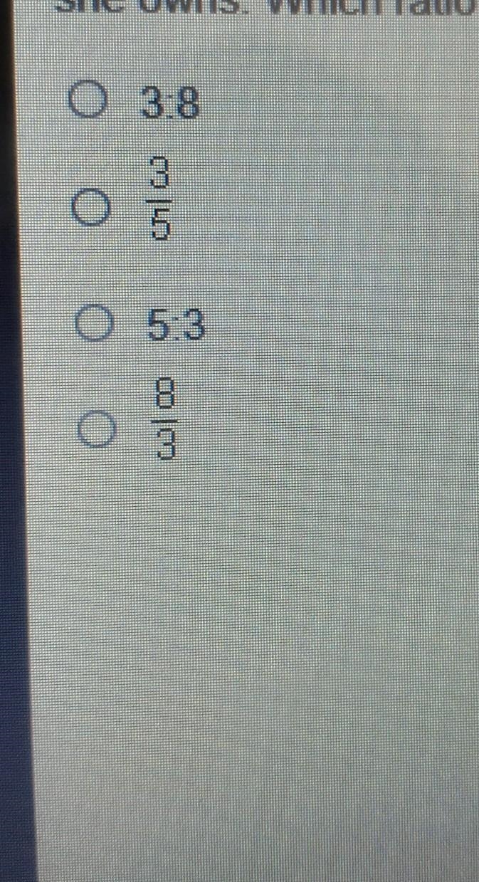 Aiyanna wrote the ratio 3:5 to compare the number of pairs of shorts that she owns-example-1