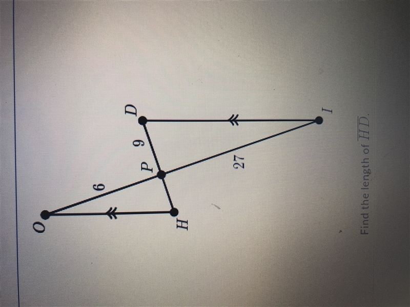 In the diagram below, OH is parallel to ID. Find the length of HD.-example-1