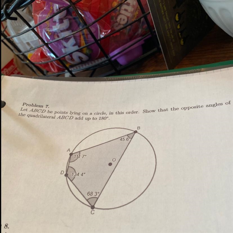 Problem 7. Let ABCD be points lying on a circle, in this order. Show that the opposite-example-1