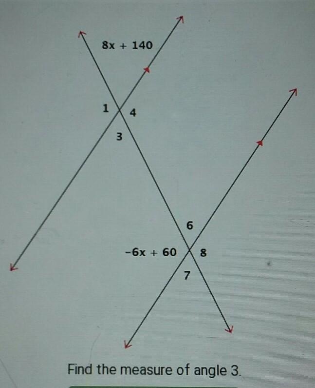 Find the measure of angle 3.​ Someone Please help me answer this question-example-1