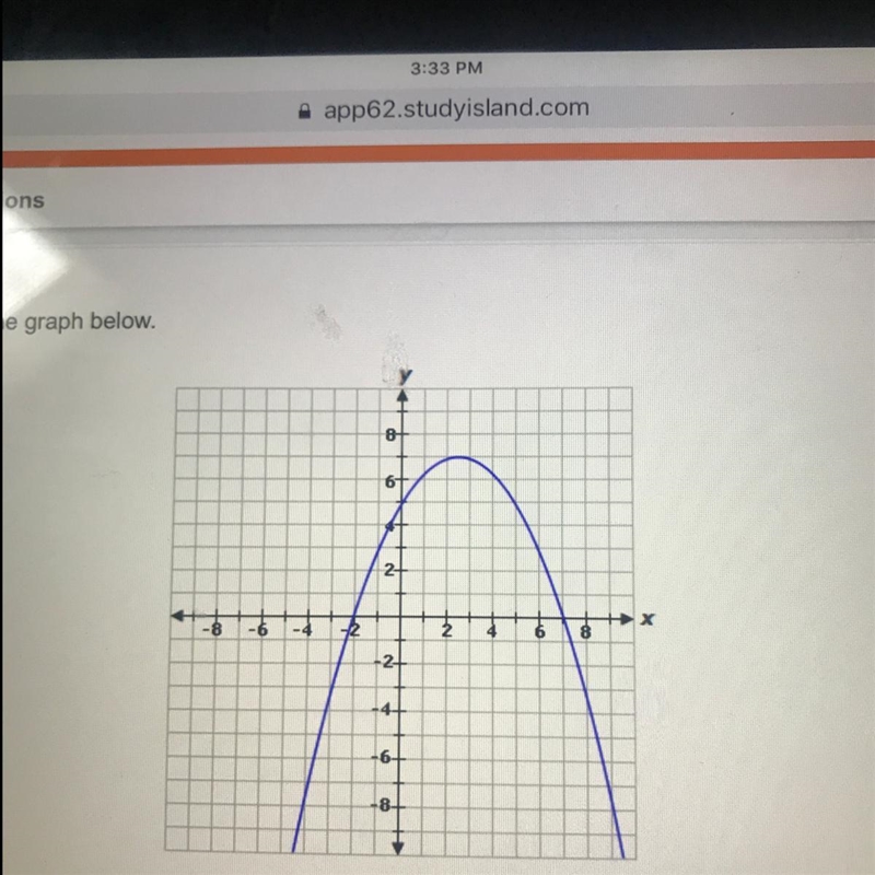 Describe the behavior of the graph below. A. as the input increases The output increases-example-1