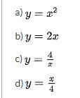 PLEASE ANSWER Which of the following equations can be described as linear? Select-example-1