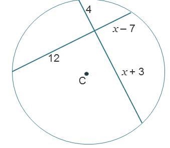 What is the length of the longer of the two chords shown? Length of longer chord = units-example-1