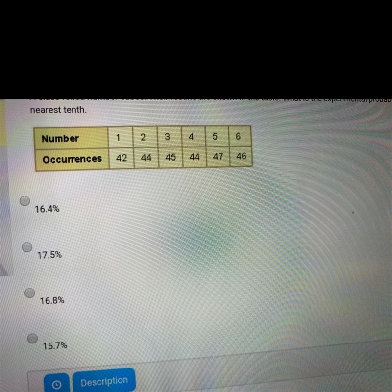 A class rolled number cubes. The results are shown in the table. What is the experimental-example-1