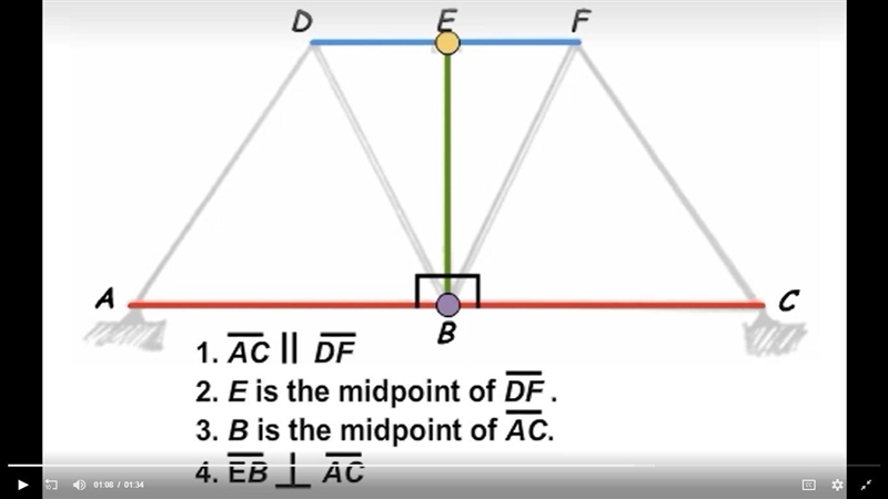 State how you know that triangle BDF is an isosceles triangle.-example-1