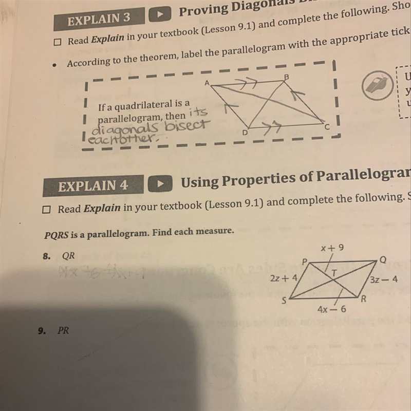 Find each measure of the parallelogram-example-1