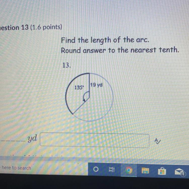 Find the length of the arc. Round your answer to the nearest tenth.-example-1