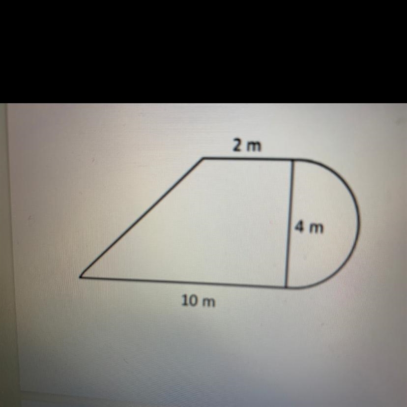 Can someone please find the area of this shape and show the work?? A) 6m^2 B) 18m-example-1