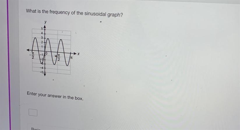 What is the frequency of the sinusoidal graph? Please help thank you.-example-1