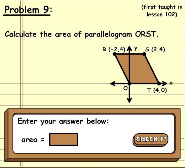 Calculate the area of parallelogram ORST-example-1