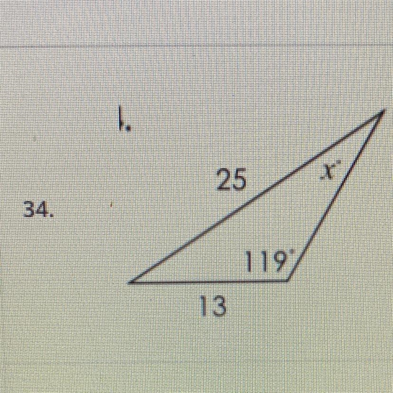 50 POINTS! ACTUALLY SHOW ME THE WORK OF YOUR ANSWER! x=___ Use the Law of Sines to-example-1