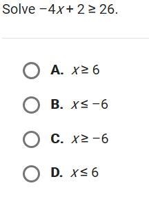 Linear inequality: solve -4x+2-example-1