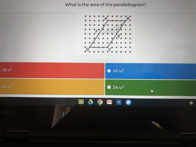 What is the area of the parallelogram?-example-1