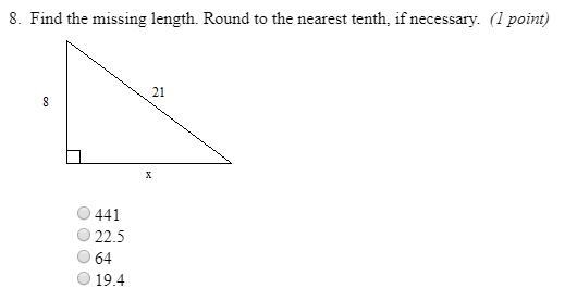 Finding the missing length of the triangle (by rounding to the nearest tenth?)-example-1