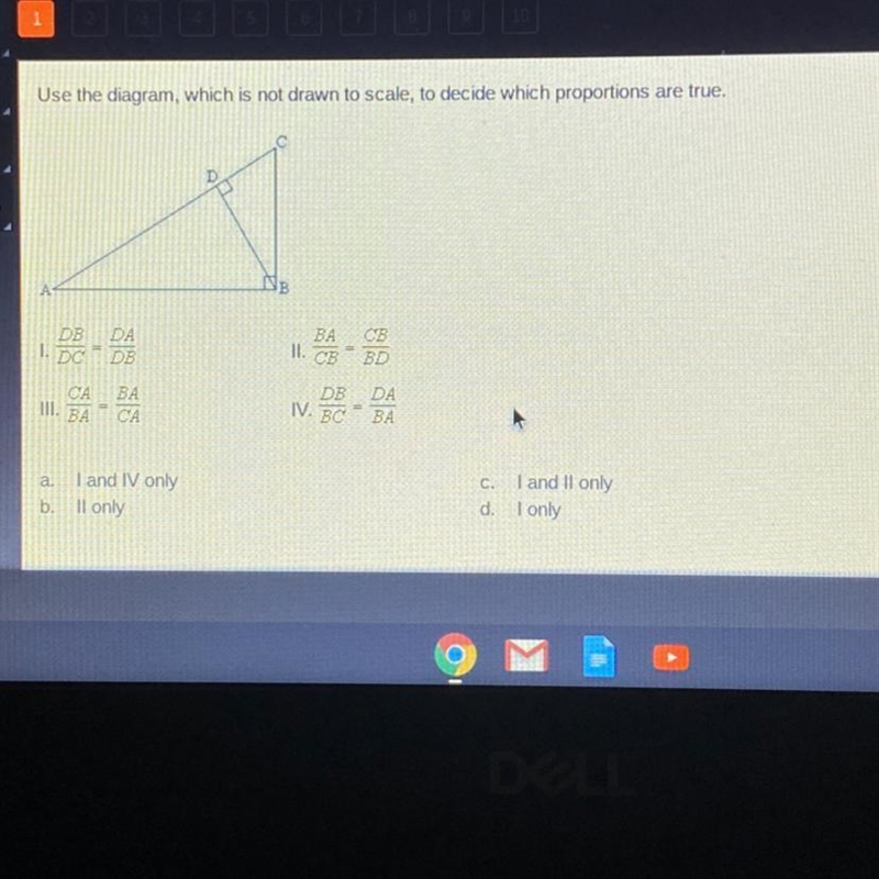 Use the diagram, which is not drawn to scale, to decide which proportions are true-example-1