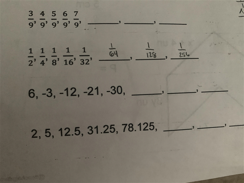 HELP WITH THIS QUESTION!!(will give thanks)(Your suppose to determine the pattern-example-1