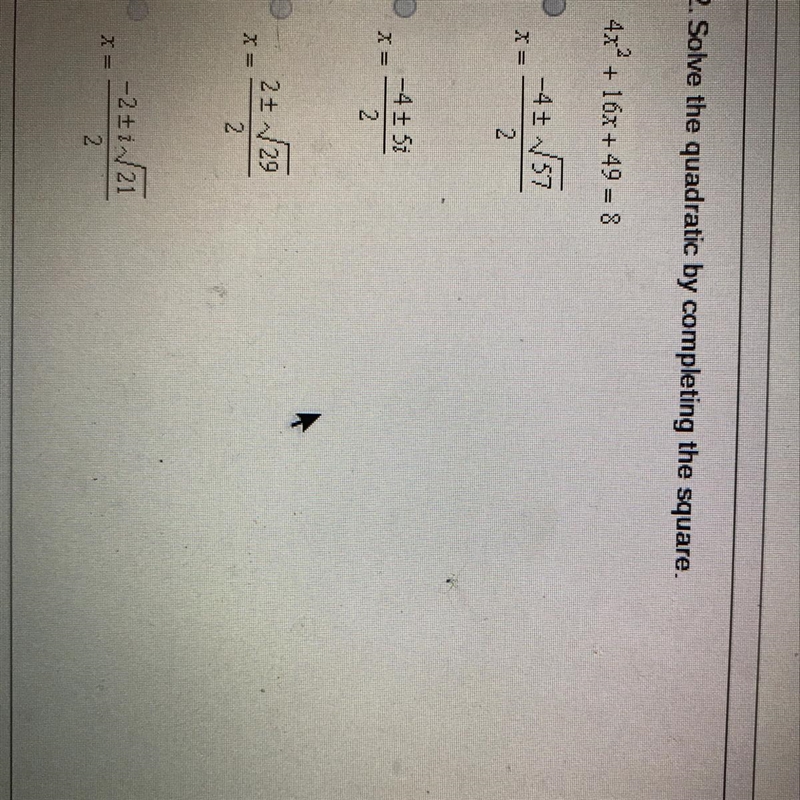 Solve the quadratic by completing the square.-example-1