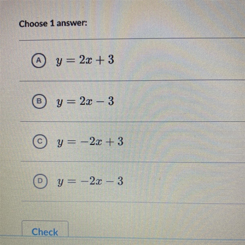 Which of these can be the equation of the line?-example-1