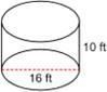 What is the volume of the cylinder? ANSWERS: A) 2,010.62 ft.3 B) 1,158.79 ft.3 C) 1,020.02 ft-example-1