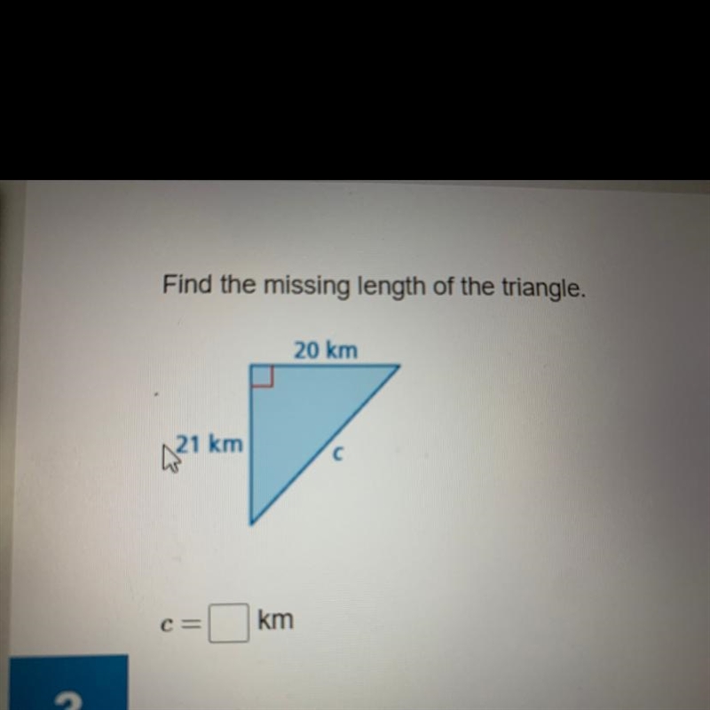 Find the missing length of the triangle.-example-1