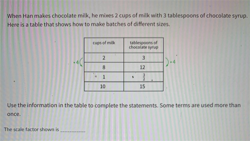 PLS HELP DUE SOON: When Hank makes chocolate milk, he mixes 2 cups...-example-1