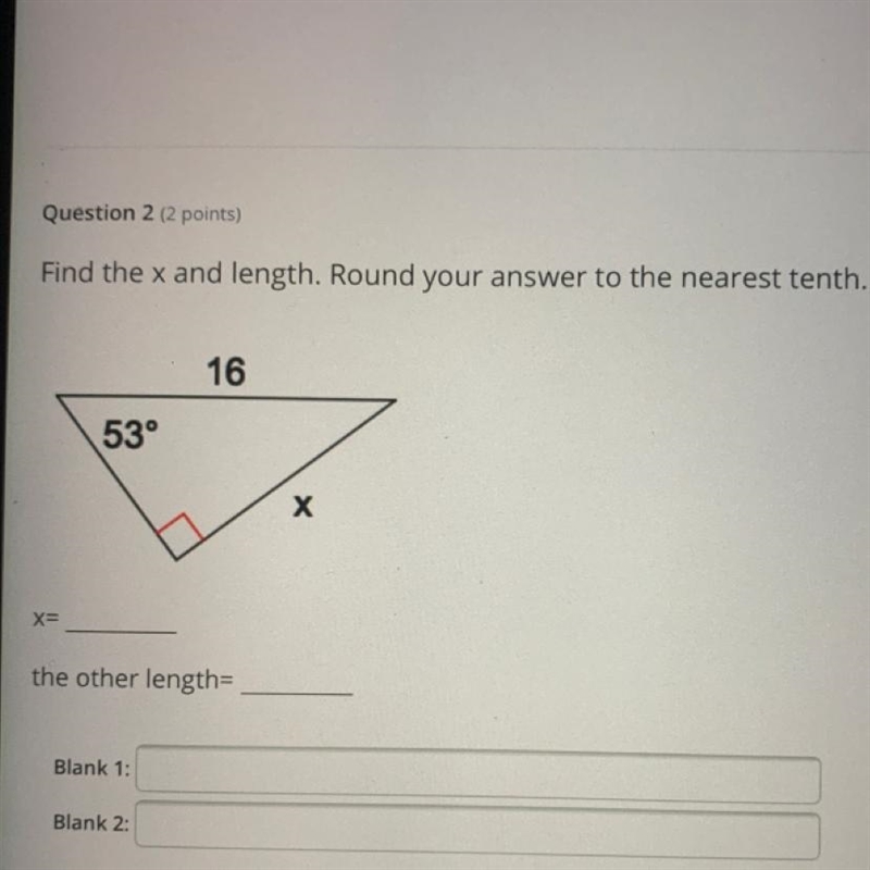 Find the x and length. Round your answer to the nearest tenth. I need the answer ASAP-example-1