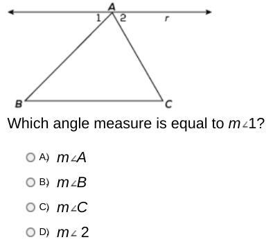 I NEED HELP ASAP In the diagram, line r is parallel to bc.-example-1