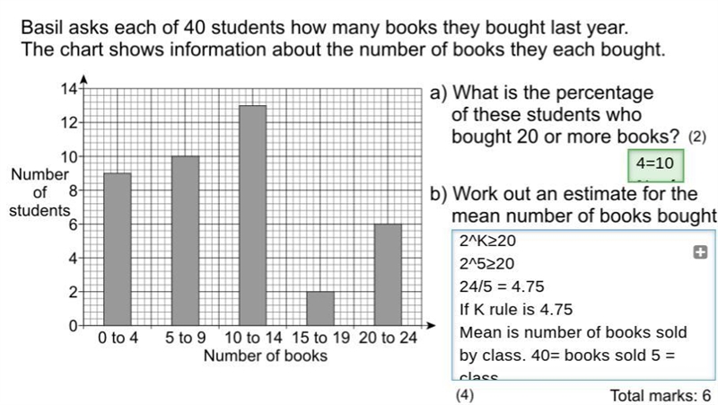 Mean 60 points if all is correct, really need some help. As its not allowing 40/5= 8 mean-example-1