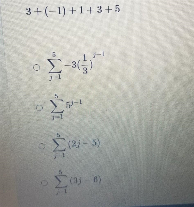 Which answer represents the series in sigma notation?​-example-1