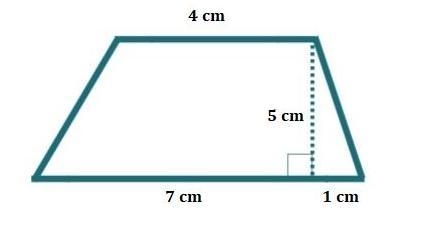 Find the area of the trapezoid by decomposing it into other shapes. A) 25 cm2 B) 27 cm-example-1