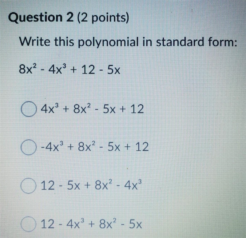 Write this polynomial in standard form​-example-1