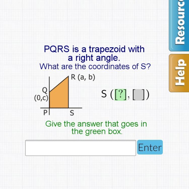 PQRS is a trapezoid with a right angle. What are the coordinates of S-example-1