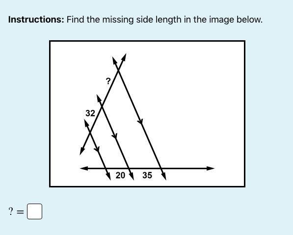 Find the missing side length in the image attached.-example-1