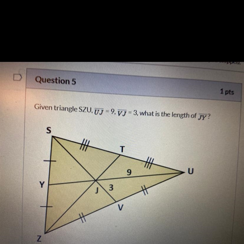 What is the length of jy? A. 4.5 B. 18 C. 6 D. 3-example-1