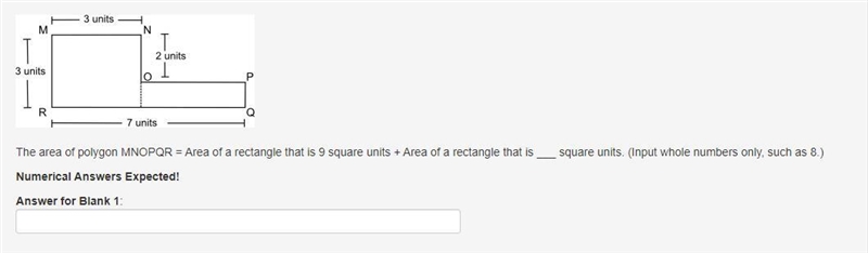 The area of polygon MNOPQR = Area of a rectangle that is 9 square units + Area of-example-1