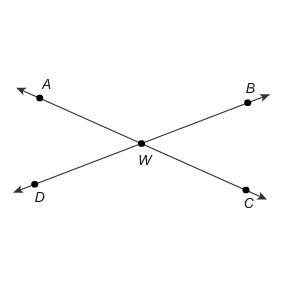 Lines AC←→ and DB←→ intersect at point W. Also, m∠DWC=138° . Enter the angle measure-example-1