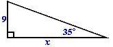 Enter the trigonometric equation you would use to solve for x in the following right-example-1