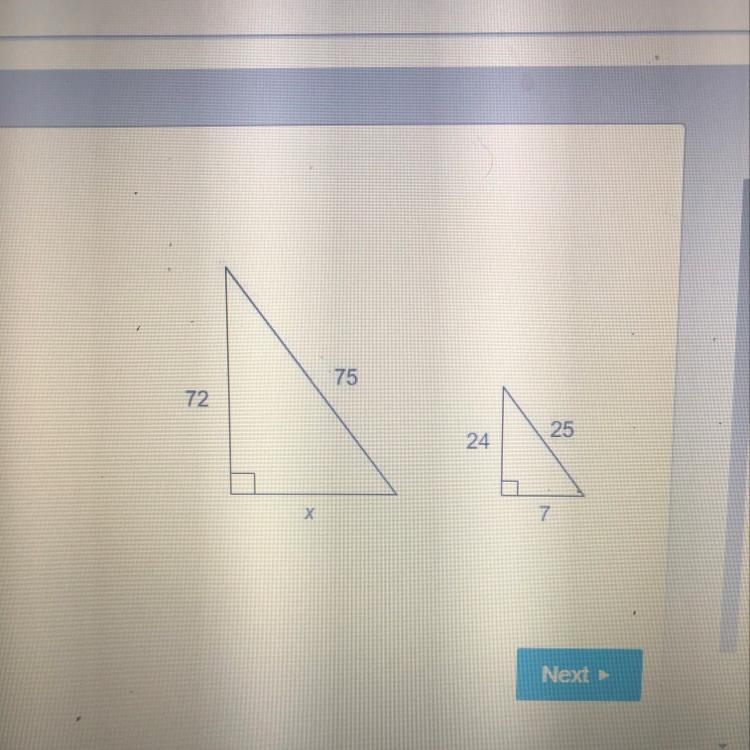 The triangles are similar What is the value of x? Enter your answer in the box x =-example-1