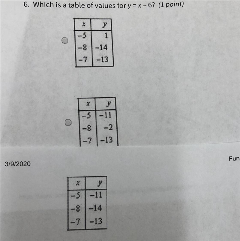 Or -5. 1 -8. -2 -7. -1-example-1