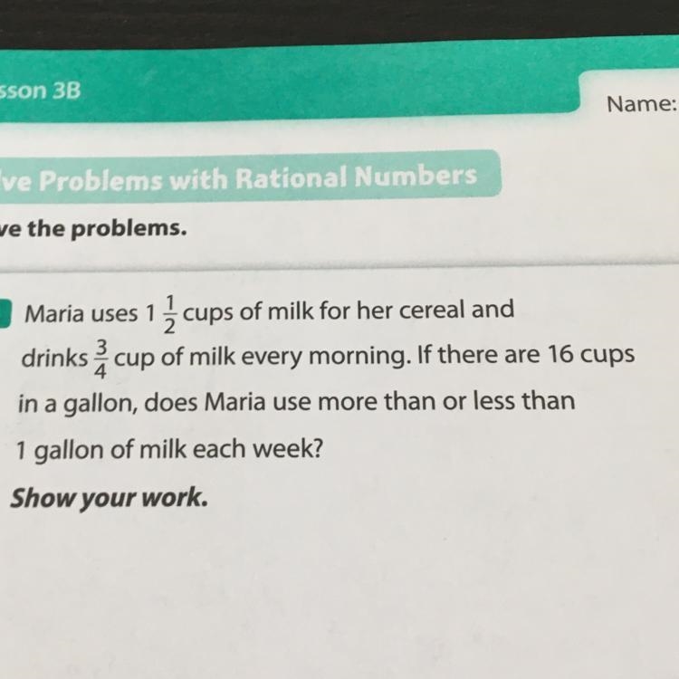 Maria uses 1 1/5 cups of milk for her cereal and drinks cup of milk every morning-example-1