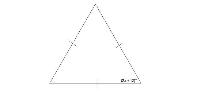 Each angle of the equilateral triangle in the figure has measure (2x + 12)°. Find-example-1