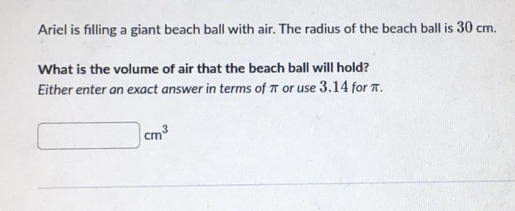 What is the volume of air that the beach ball will hold-example-1