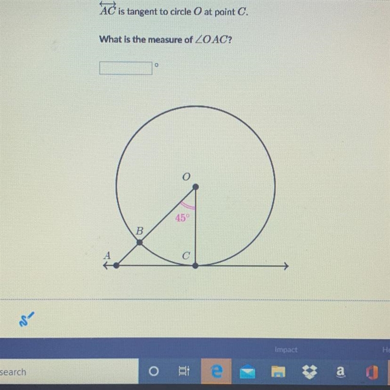 What is measurement of the angle OAC-example-1