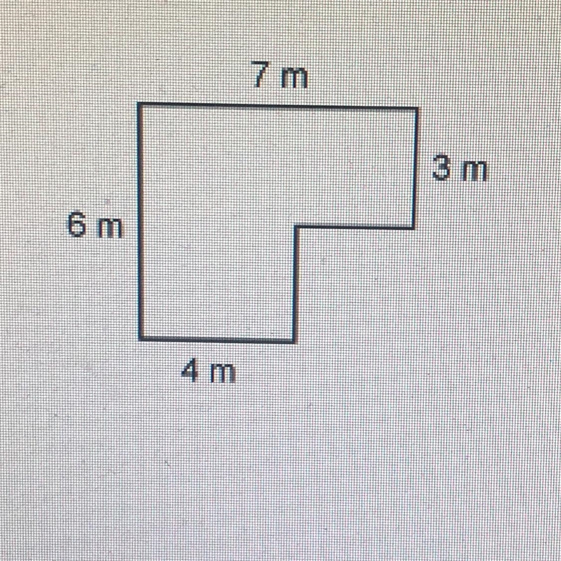 What is the perimeter of this figure A. 20m B. 21m C. 26m D. 27m-example-1